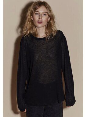 NWT Frances De Lourdes Marlon Tee in Black, Size M